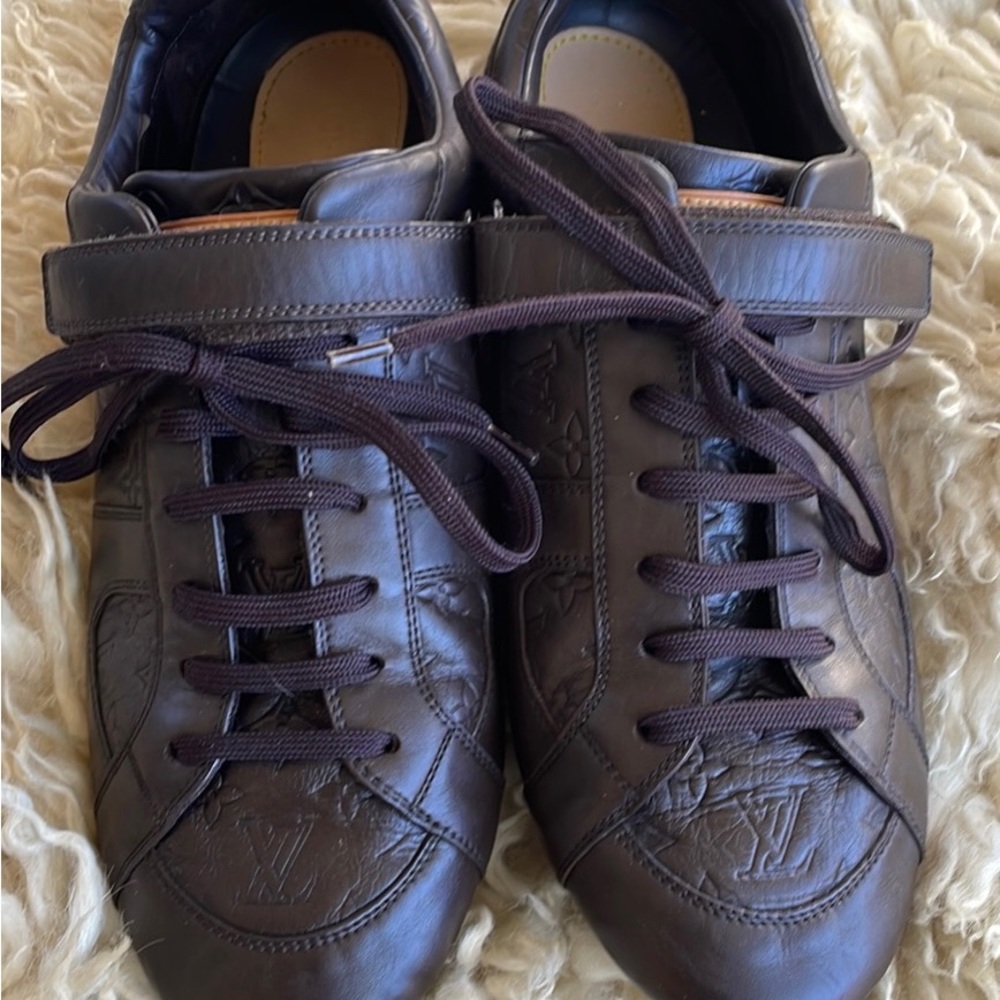 Authentic LV Embossed Leather Sneakers
